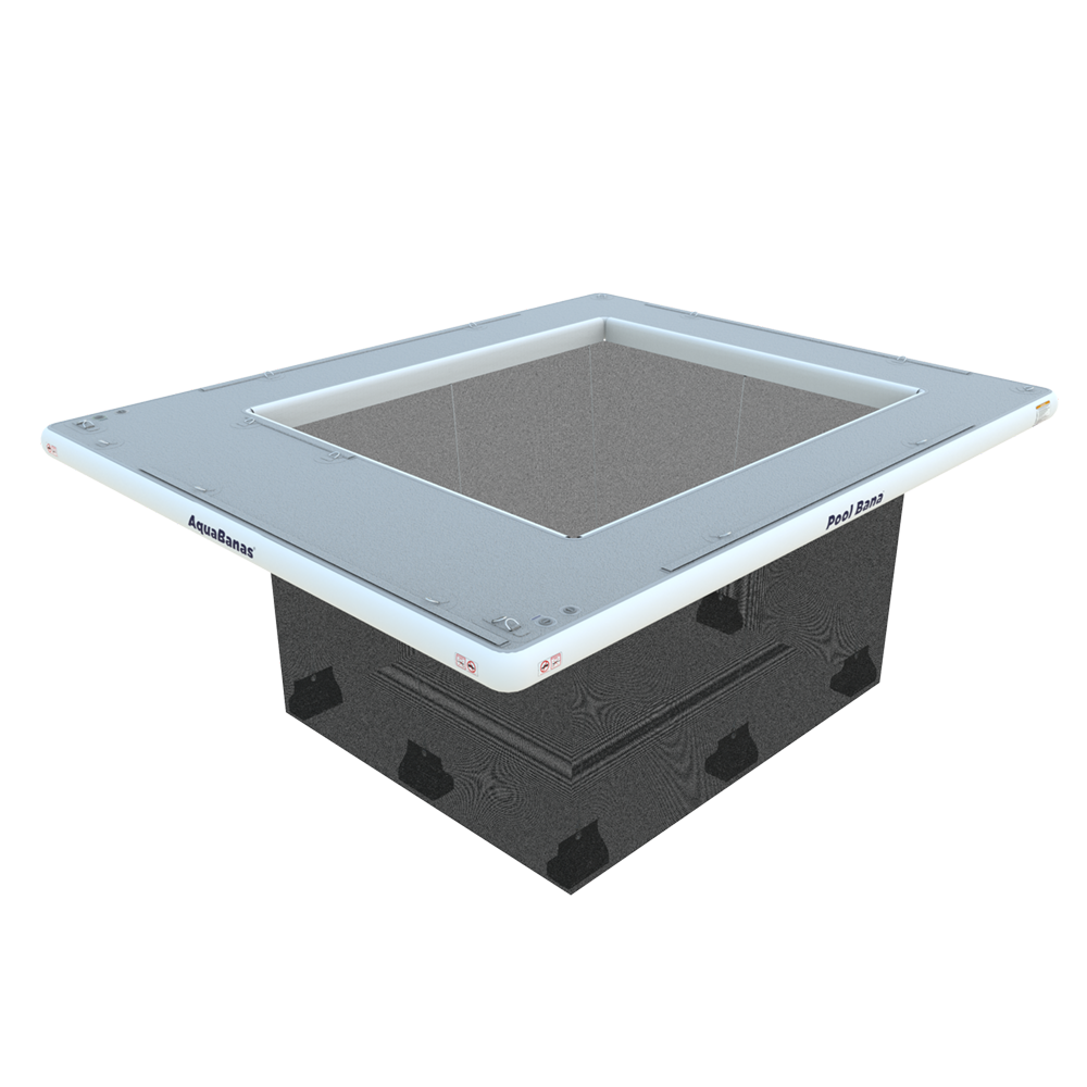 Module flottant avec bassin intégré. Espace de détente sécuritaire sur l’eau pour familles et groupes.