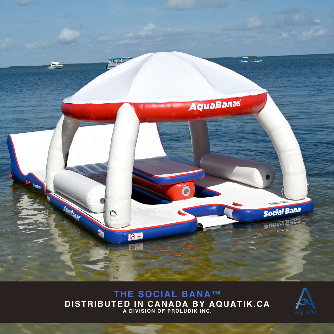 Plateforme gonflable circulaire conçue pour socialiser sur l’eau. Idéale pour les groupes souhaitant se détendre ensemble
aquabanas-aquatik-inflatabletent-inflatableisland-ileflottante-tente gonflable-tente-tente flottante-bar aquatique-quaiflottant-inflatabledock-water park-pneumatique-piscine-pool lounger-lounger-jumbo lounger-chaise longue gonflable-chaise flottante-canada-ontario-lac-lakes-boatlife-quebec-montreal-toronto-vancouver-island-resort supply-equipement piscine-bana-bana circulaire