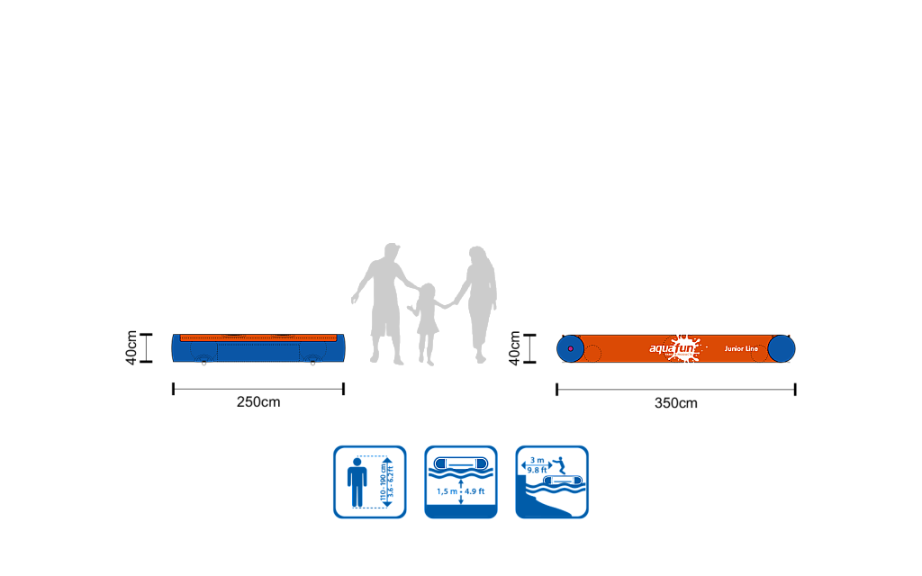 Module Dive In de la ligne Junior Aquafun. Zone d’entrée conçue pour l’accès sécuritaire à un parcours aquatique