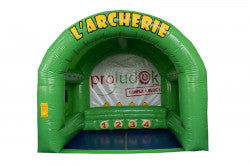 Module gonflable d’initiation au tir à l’arc. Activité sécuritaire pour enfants et ados lors d’événements scolaires ou festivals