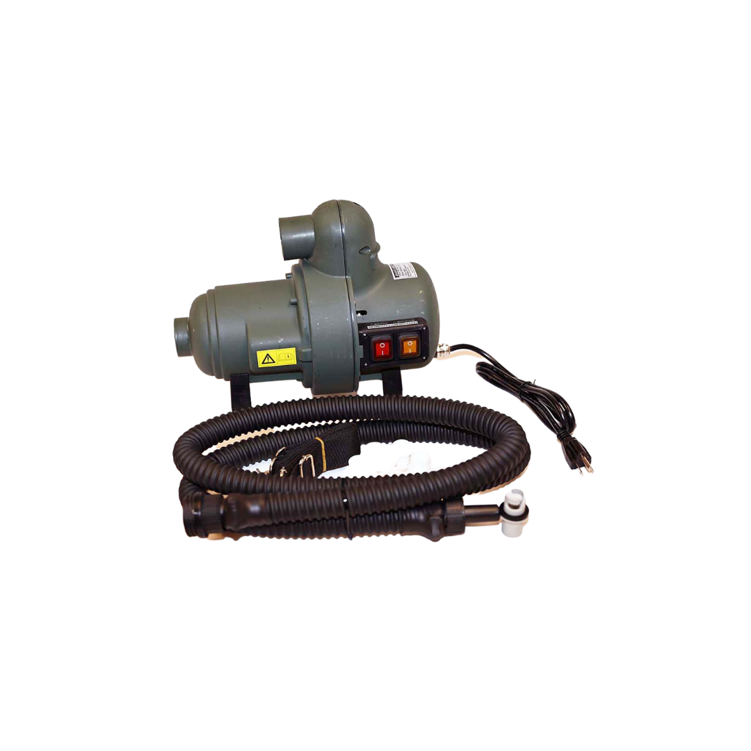 Pompe électrique Bravo 2000 compatible avec les plateformes Aquabanas. Fournit une pression stable pour le gonflage efficace