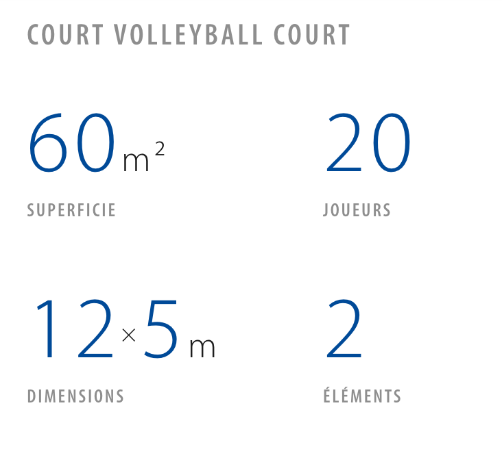 Terrain gonflable de volleyball pour jeu en milieu aquatique. Conçu pour les modules de la gamme Aquafun.