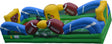 Jeu gonflable où les joueurs sont attachés à des élastiques. Mélange de soccer et bungee pour un défi amusant