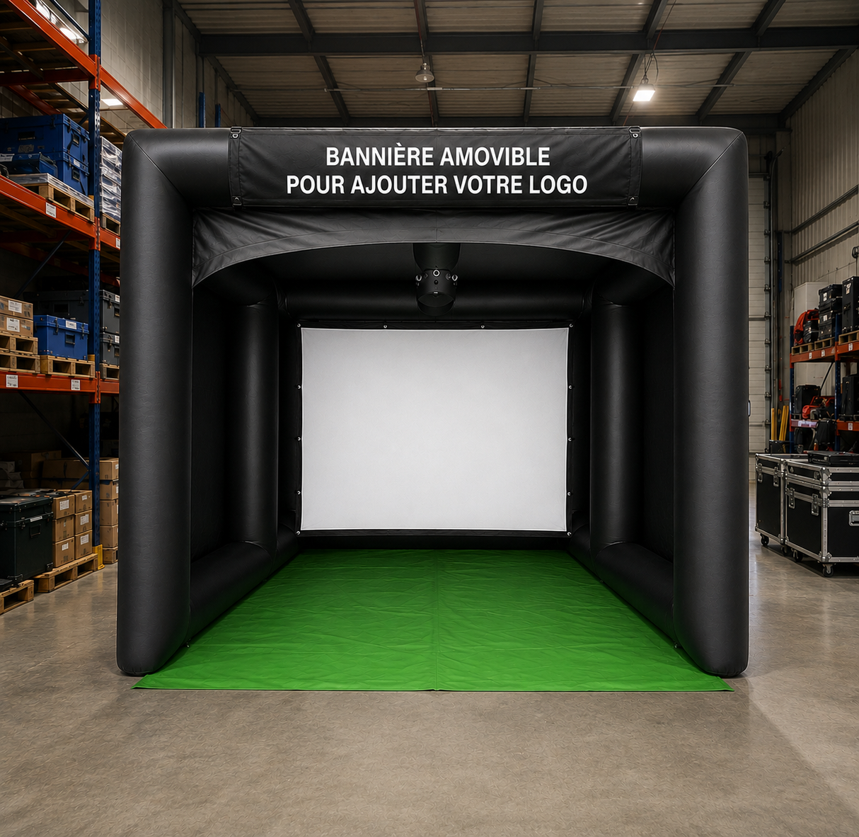 Inflatable booth or projection cage