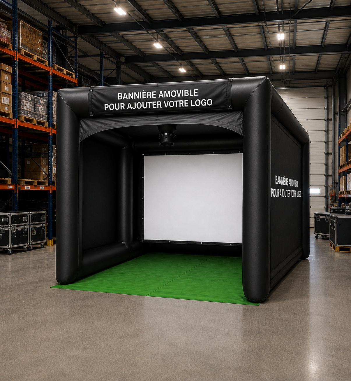Inflatable booth or projection cage