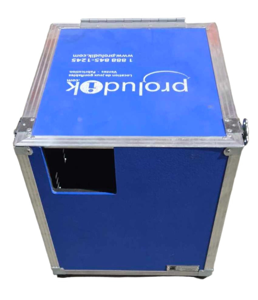 Coffre insonorisé pour souffleuses 1HP et 2HP. Permet de réduire le bruit lors du fonctionnement de souffleries gonflables