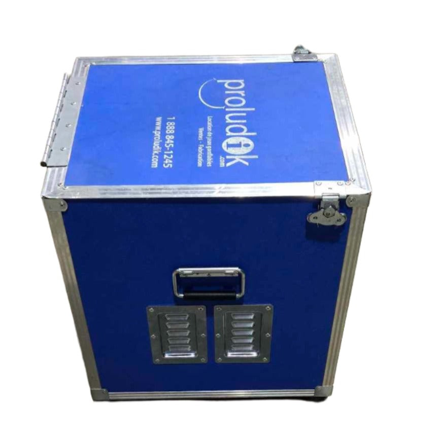 Coffre insonorisé pour souffleuses 1HP et 2HP. Permet de réduire le bruit lors du fonctionnement de souffleries gonflables