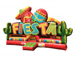 Structure gonflable colorée sur le thème du Mexique. Parfaite pour les fêtes culturelles ou animations estivales