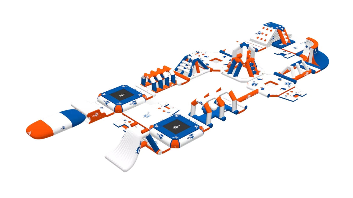 Parc aquatique modulaire conçu pour les enfants. Favorise les jeux interactifs sur l’eau en toute sécurité.