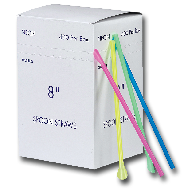 Boîte de 400 pailles cuillères multicolores. Accessoires pratiques pour sno-kones et autres desserts glacés lors d’événements festifs