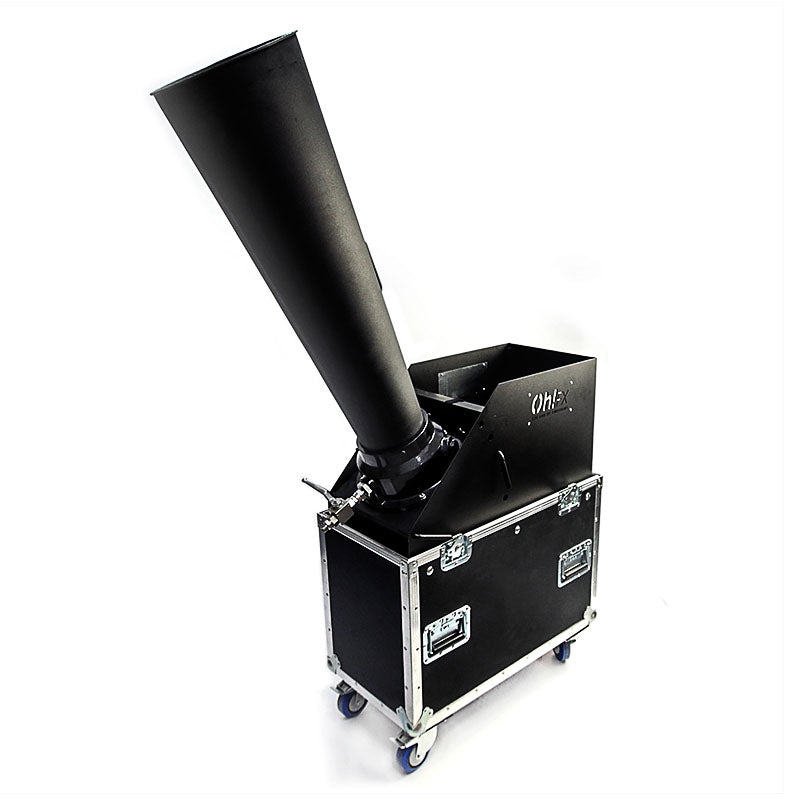 Texte alternatif SEO : Machine à confetti STORM BLASTER fonctionnant au CO2, idéale pour des effets spectaculaires lors de concerts, événements ou lancements. Puissante et professionnelle. storm_blaster_proludik_ohfx_party_co2machine_confettis_machine_canada_quebec_2