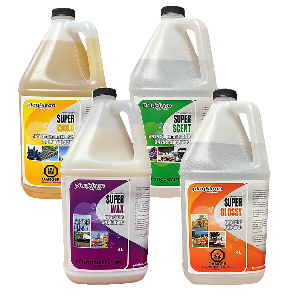 Super 4 - Ensemble de départ - produits entretien de jeux gonflables