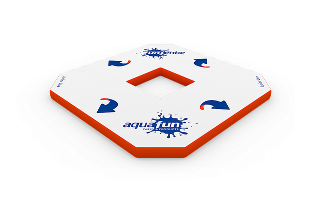 Module Aquafun Junior Line plat. Sert de base stable pour connecter ou intégrer d’autres éléments de parcours aquatique


