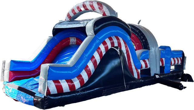 Jeu gonflable sur le thème de la course automobile. Parfait pour les compétitions amicales ou animations jeunesse

