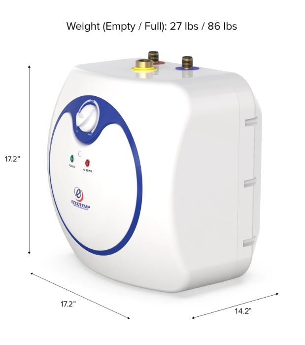 Chauffe-eau compact pour systèmes de lavage portatifs. Offre de l’eau chaude rapidement sans installation complexe.