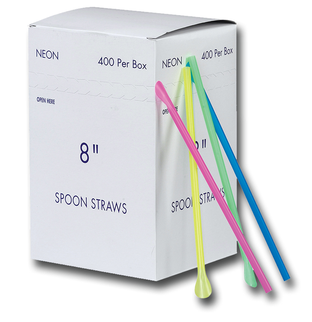Boîte de 400 pailles cuillères multicolores. Accessoires pratiques pour sno-kones et autres desserts glacés lors d’événements festifs