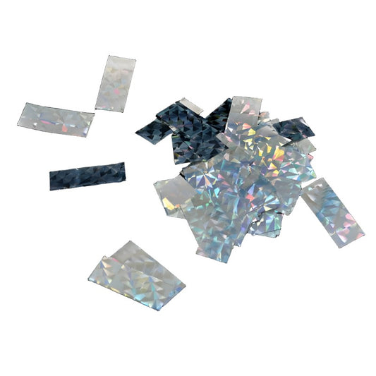 Confettis LASER rectangulaires - 2 x 5 cm